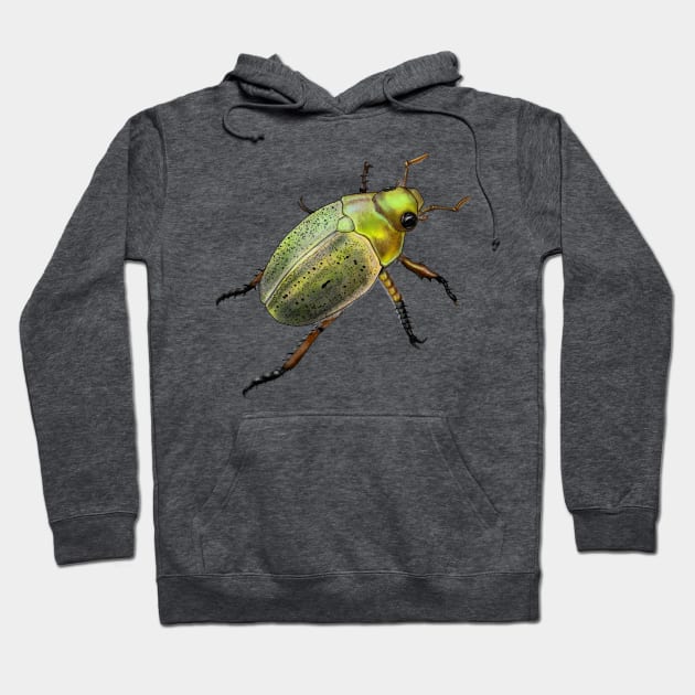 Iridescent green and gold beetle Hoodie by ElementalEmbers